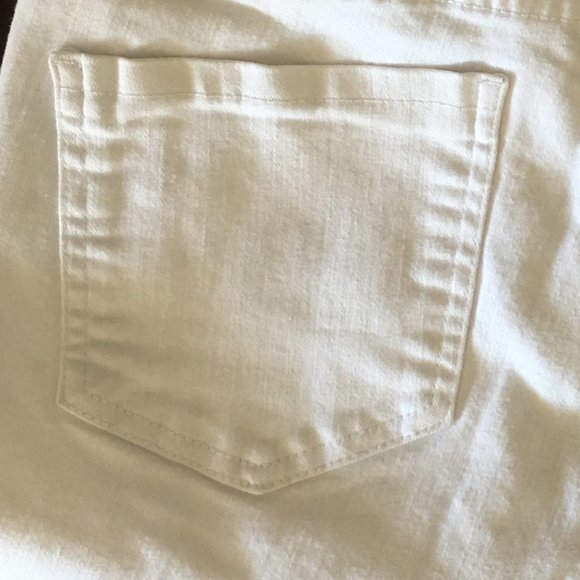 REBA DENIM White Raw Hem Cropped Skinny Jeans SZ 4 - Picture 9 of 11